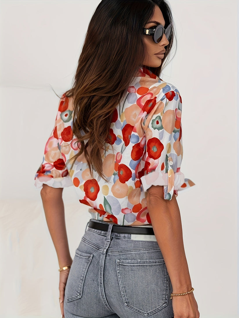 Coralie | Floral Button Blouse