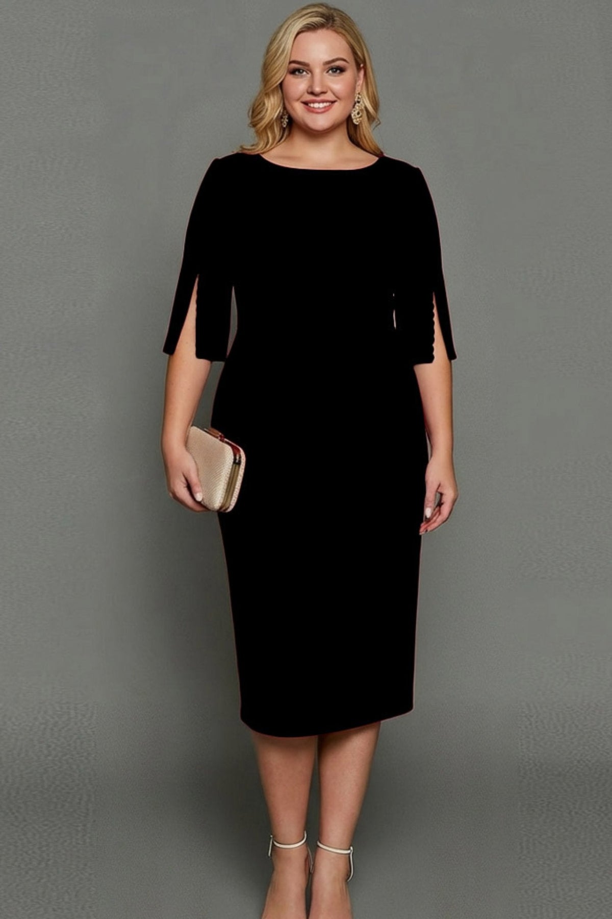 Perle | Bateau Neck Pearl-Trim Sheath Dress