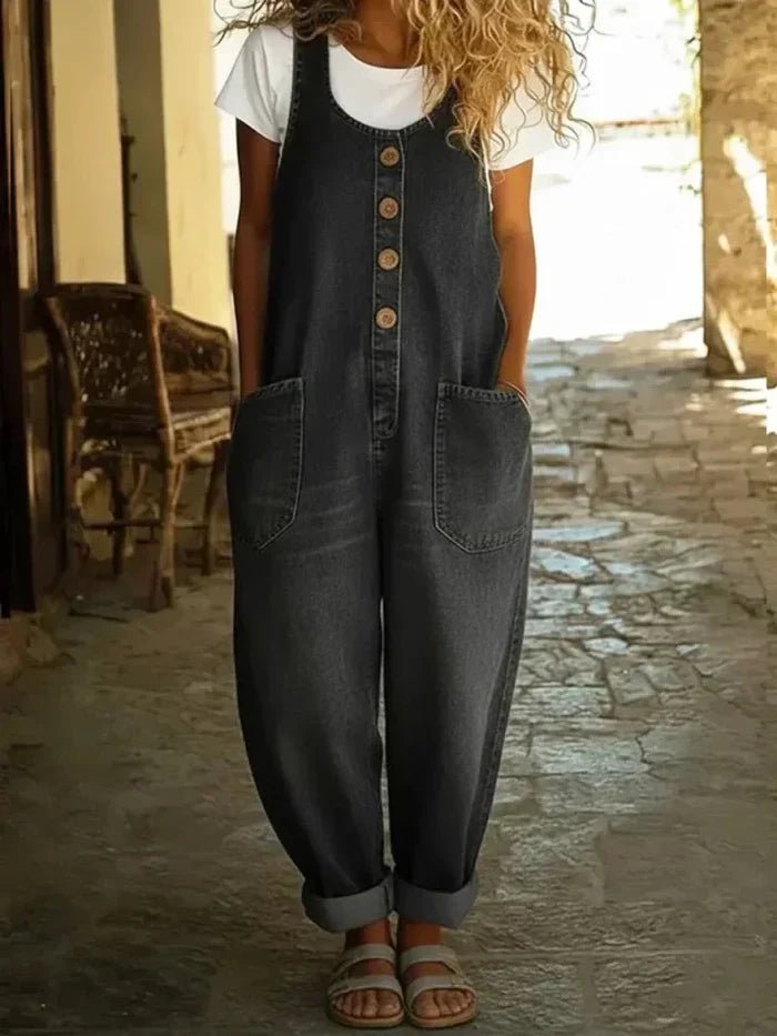 Frankie | Sleeveless Denim Overall Jumpsuit