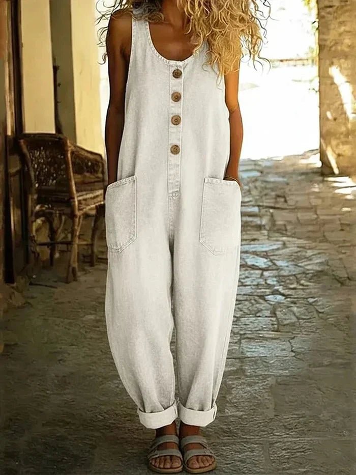 Frankie | Sleeveless Denim Overall Jumpsuit