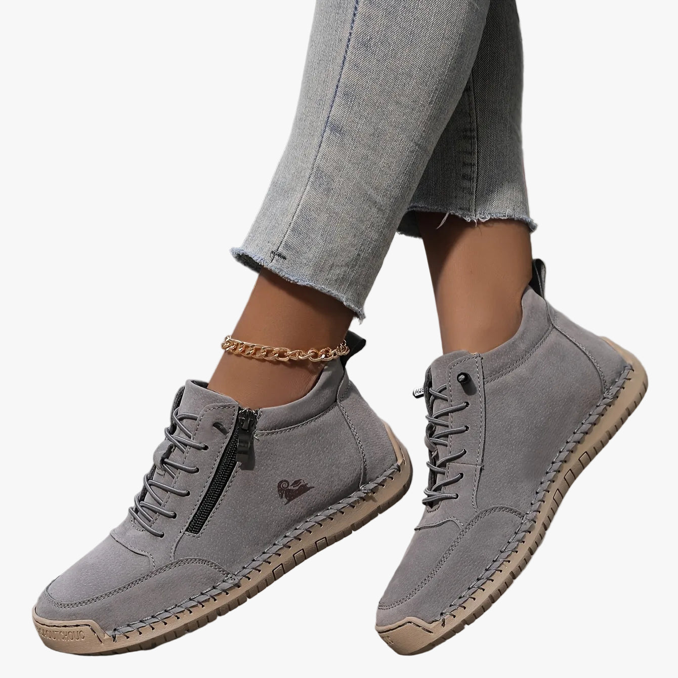 Wrenna | Lace-Up Side Zip Sneakers