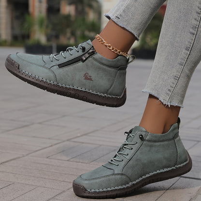 Wrenna | Lace-Up Side Zip Sneakers