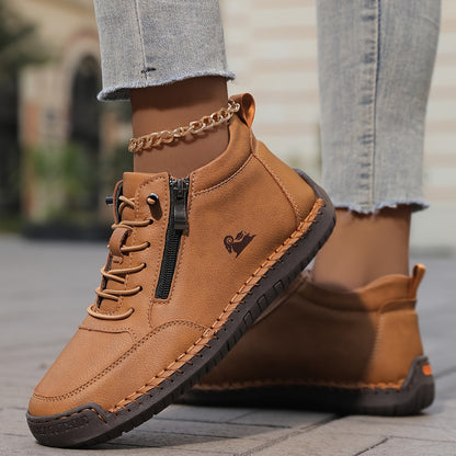 Wrenna | Lace-Up Side Zip Sneakers