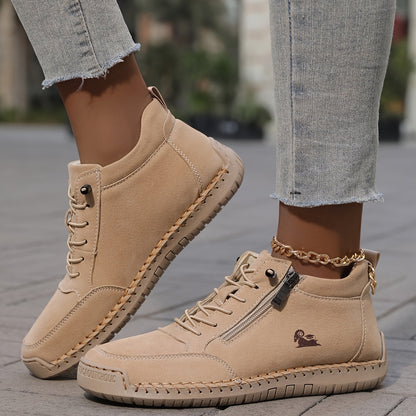 Wrenna | Lace-Up Side Zip Sneakers