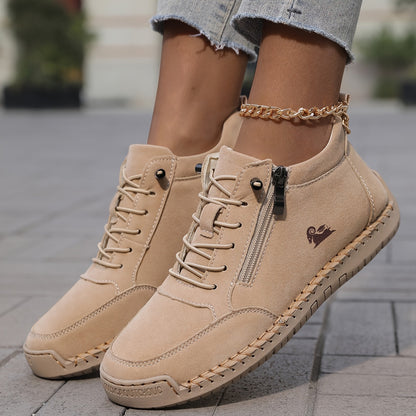 Wrenna | Lace-Up Side Zip Sneakers
