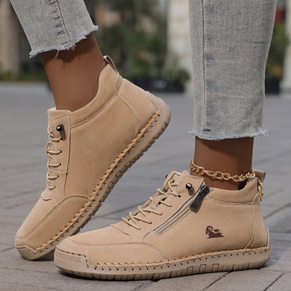 Wrenna | Lace-Up Side Zip Sneakers