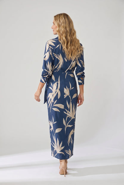 Héloïse | Leaf-Print Wrap Maxi Dress