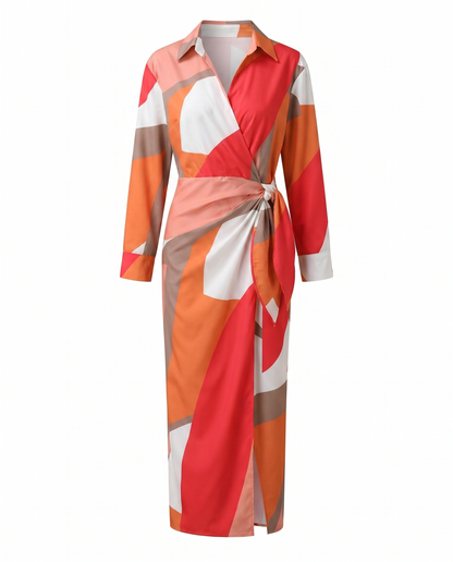 Héloïse | Leaf-Print Wrap Maxi Dress