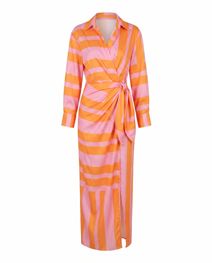 Héloïse | Leaf-Print Wrap Maxi Dress