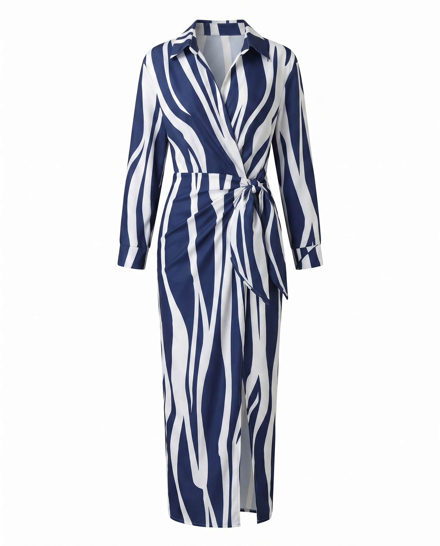 Héloïse | Leaf-Print Wrap Maxi Dress