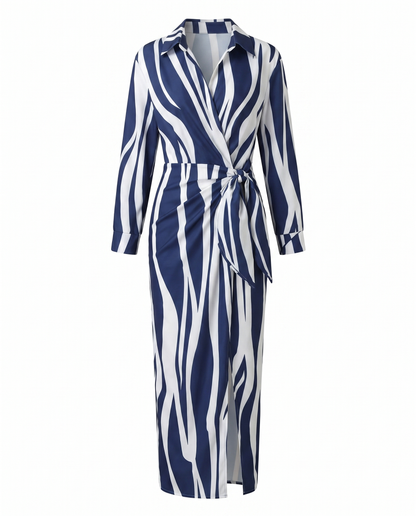 Héloïse | Leaf-Print Wrap Maxi Dress