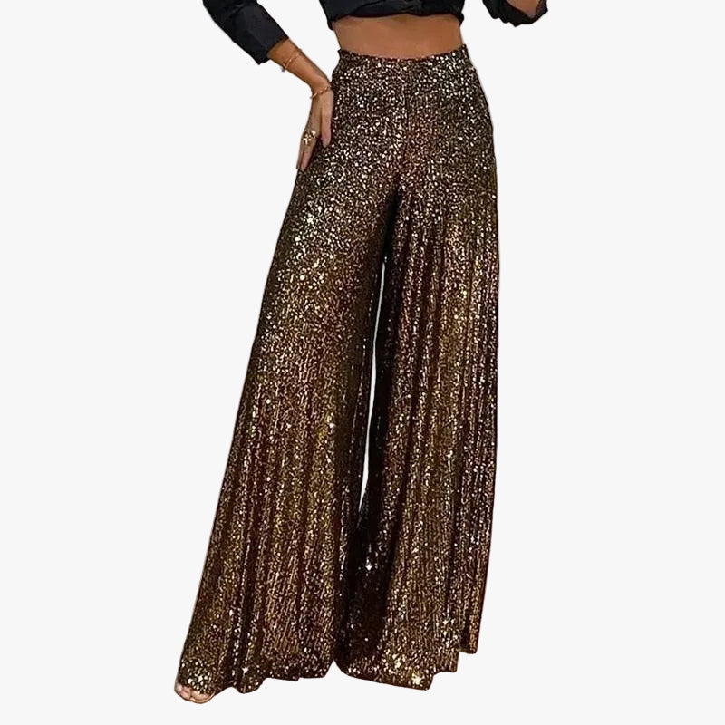 Zelie | High-Rise Sequin Wide-Leg Pants