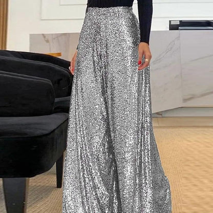 Zelie | High-Rise Sequin Wide-Leg Pants