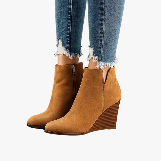 Rhoda | Suede Wedge Ankle Boots