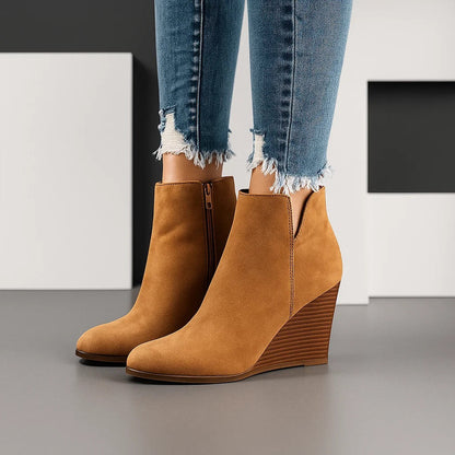 Rhoda | Suede Wedge Ankle Boots