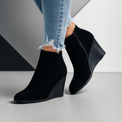 Rhoda | Suede Wedge Ankle Boots