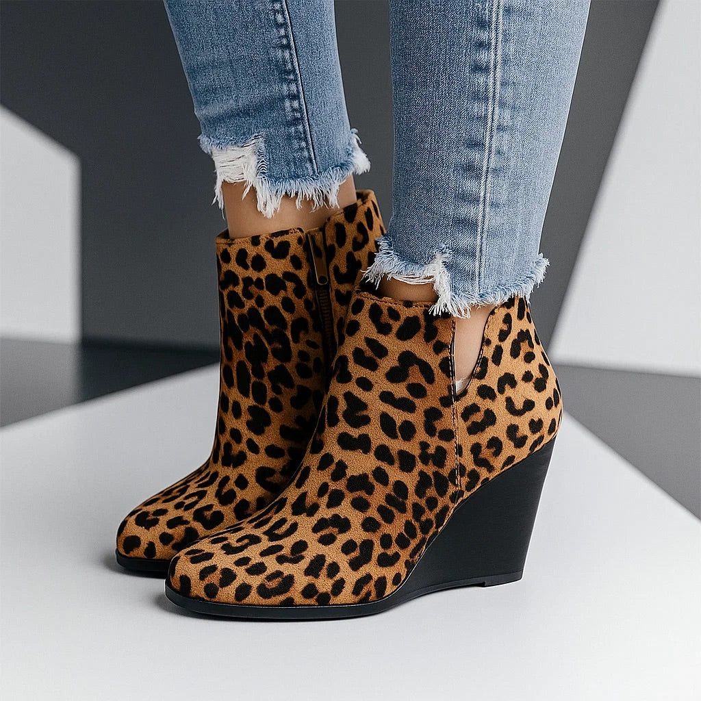 Rhoda | Suede Wedge Ankle Boots