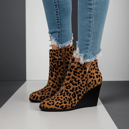 Rhoda | Suede Wedge Ankle Boots