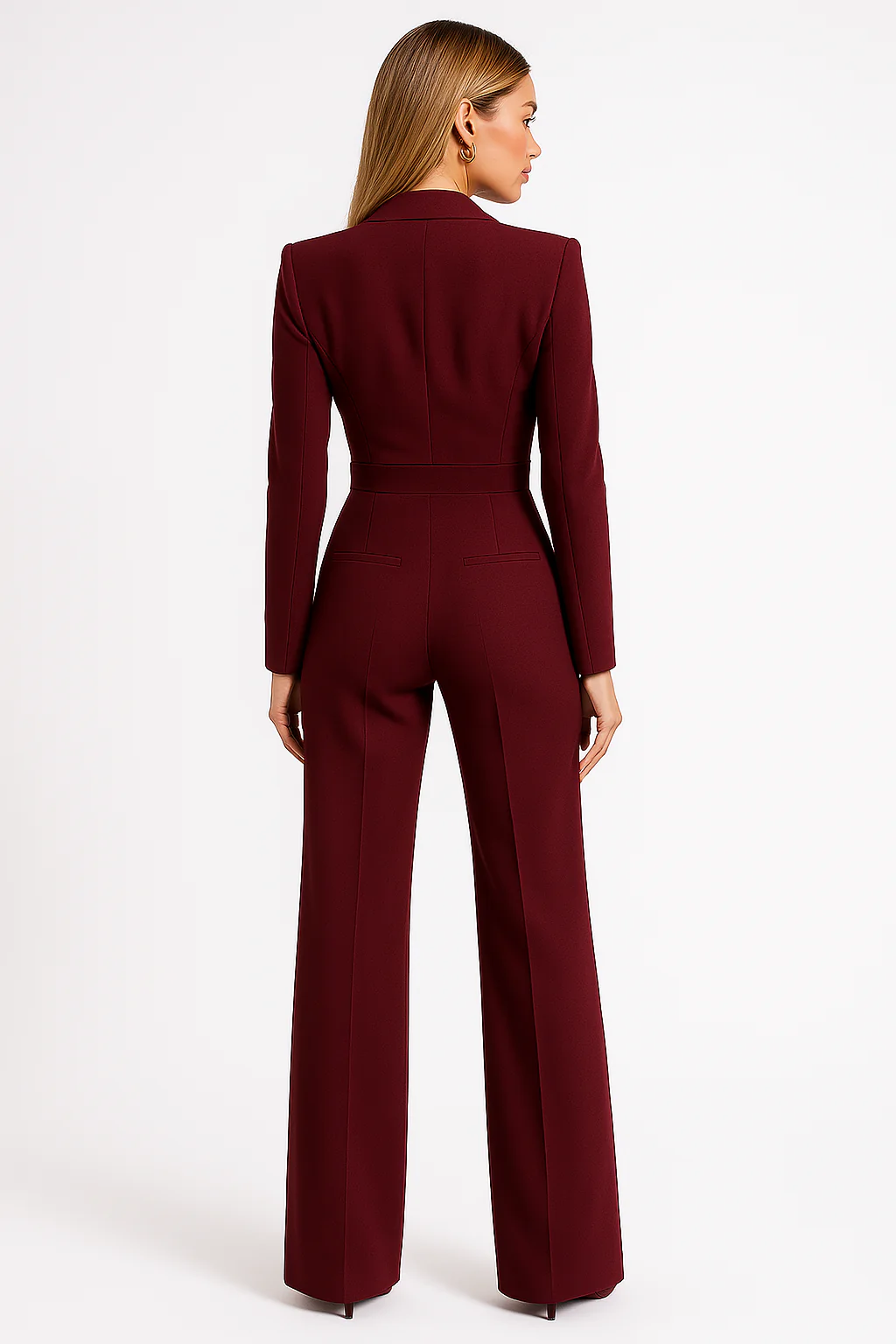 Ines | Notched Lapel Wide-Leg Jumpsuit