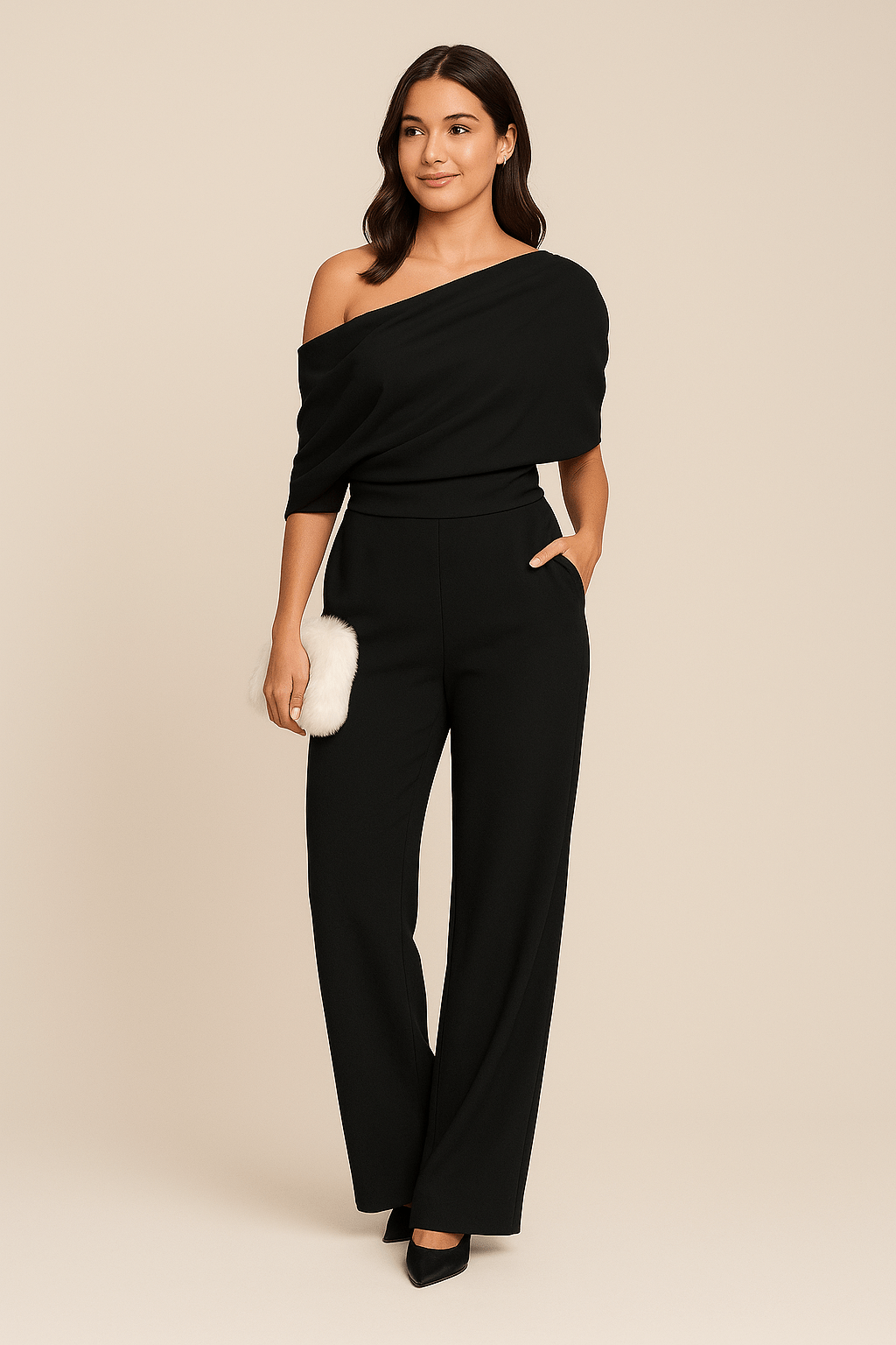 Rhoswen | One-Shoulder Tailored Jumpsuit