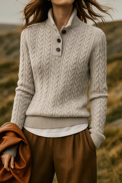 Women's Ylva diamond cable knit sweater - view 12