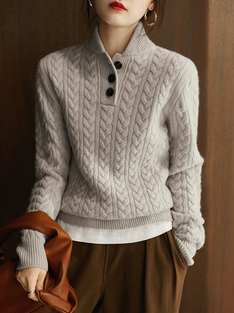 Women's Ylva diamond cable knit sweater - view 13