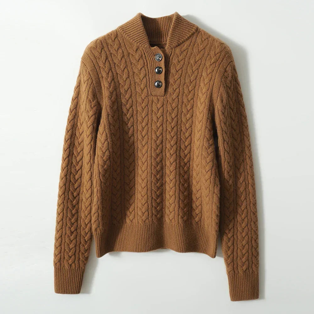 Women's Ylva diamond cable knit sweater - view 16