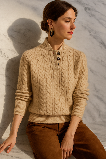 Women's Ylva diamond cable knit sweater - view 21