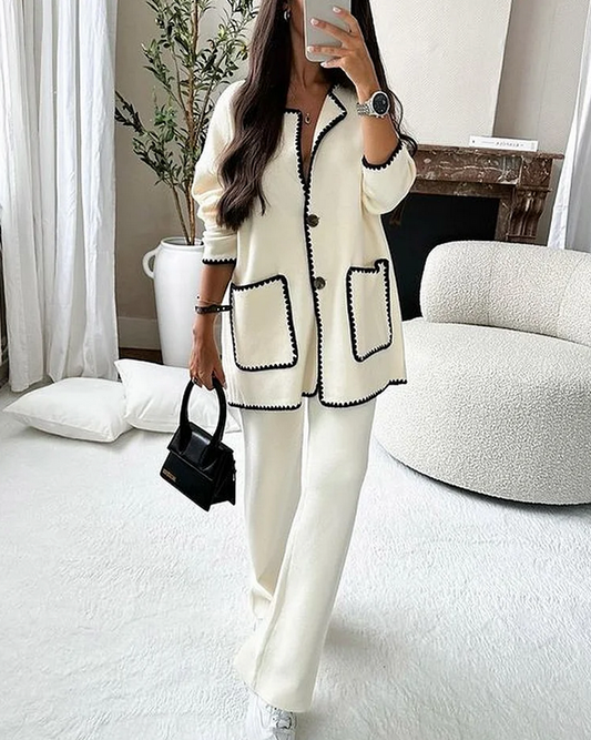 Yolande longline blazer pantsuit, front view