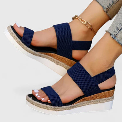 Merielle | Stretch Strap Wedge Sandals