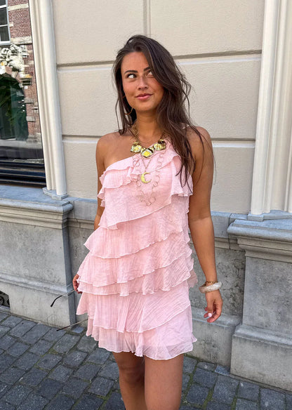 Delyse | One-Shoulder Ruffle Mini Dress